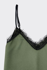 Lace camisole top kaki