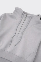 Cropped hoodie with zip grey