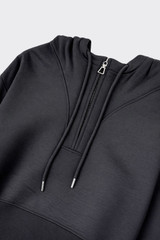 Cropped hoodie with zip black