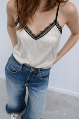 Lace camisole top beige