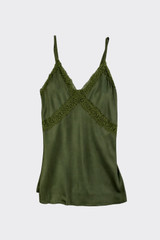 Fluid satin camisole kaki