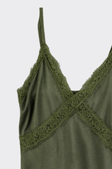 Fluid satin camisole kaki