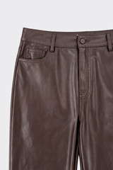 Faux leather straight fit trousers