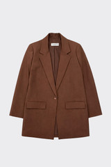 Tailored button blazer brown