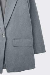 Tailored button blazer grey