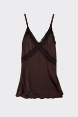 Fluid satin camisole brown