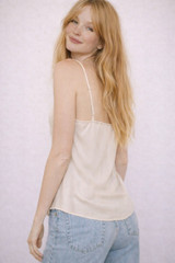 Fluid satin camisole beige