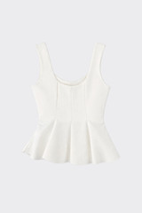 Structured peplum top white