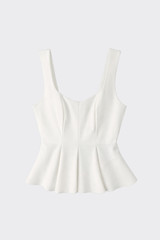 Structured peplum top white