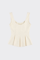 Structured peplum top beige