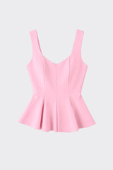 Structured peplum top pink
