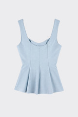 Structured peplum top blue