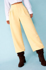 High-waist wide leg trousers yellow