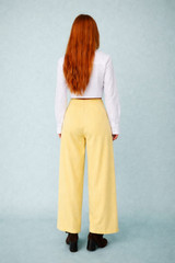 High-waist wide leg trousers yellow