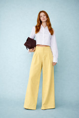High-waist wide leg trousers yellow