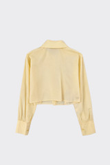Cropped shirt with long sleeves yellow