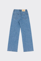 High-waist straight leg jeans with rhinestones