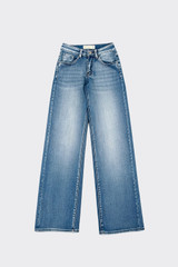 High-waist wide Leg jeans with star back pockets