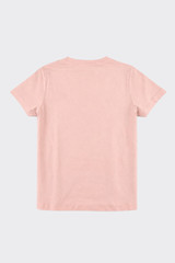 Printed short sleeve T-shirt with embroidery pink