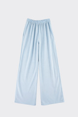 Wide-Leg Trousers with Pleats Light Blue