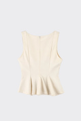 Structured Peplum Top Beige