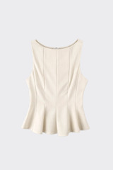Structured Peplum Top Beige