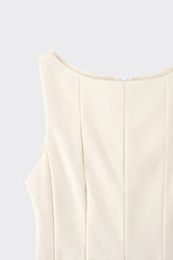 Structured Peplum Top Beige