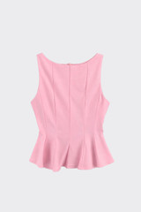 Structured Peplum Top Pink