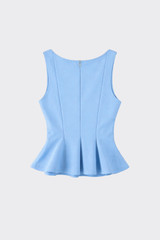 Structured Peplum Top Blue