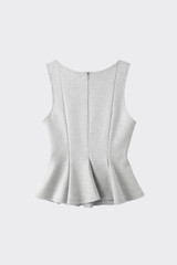 Structured Peplum Top Grey