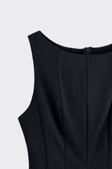 Structured Peplum Top Black