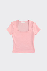 Scoop-Neck T-Shirt Pink