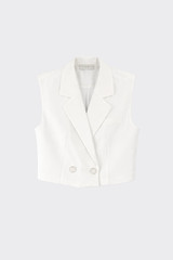 Tailored Sleeveless Blazer White