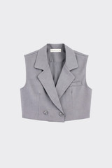 Tailored Sleeveless Blazer Grey