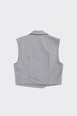 Tailored Sleeveless Blazer Grey