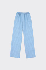 Pinstripe Wide-Leg Trousers Blue