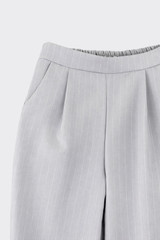 Pinstripe Wide-Leg Trousers Grey