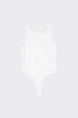 High Neck Sleeveless Bodysuit White