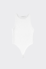 High Neck Sleeveless Bodysuit White