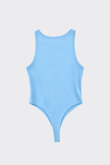 High Neck Sleeveless Bodysuit Blue