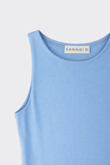 High Neck Sleeveless Bodysuit Blue