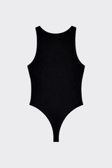High Neck Sleeveless Bodysuit Black