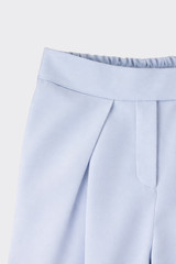 High-Waisted Pleated Wide-Leg Trousers Blue