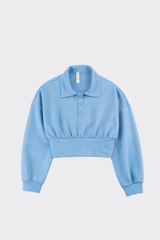 Cropped Polo Sweatshirt Blue