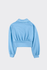 Cropped Polo Sweatshirt Blue