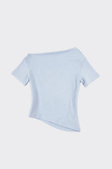 Draped short sleeve top blue