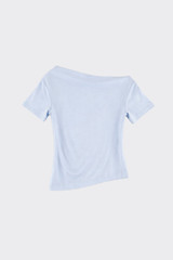Draped short sleeve top blue