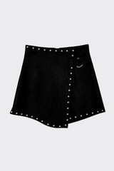 Studded belted skort black