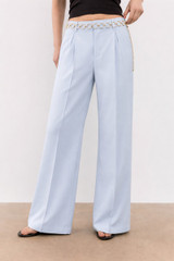 Wide-leg tailored trousers blue