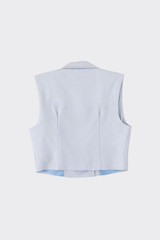 Tailored sleeveless blazer light blue